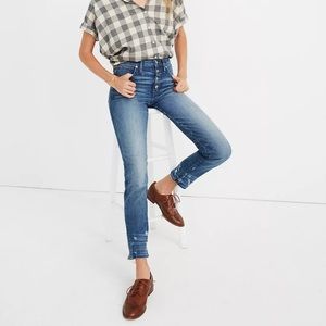 Madewell Slim Straight Distressed Button Front Size 26